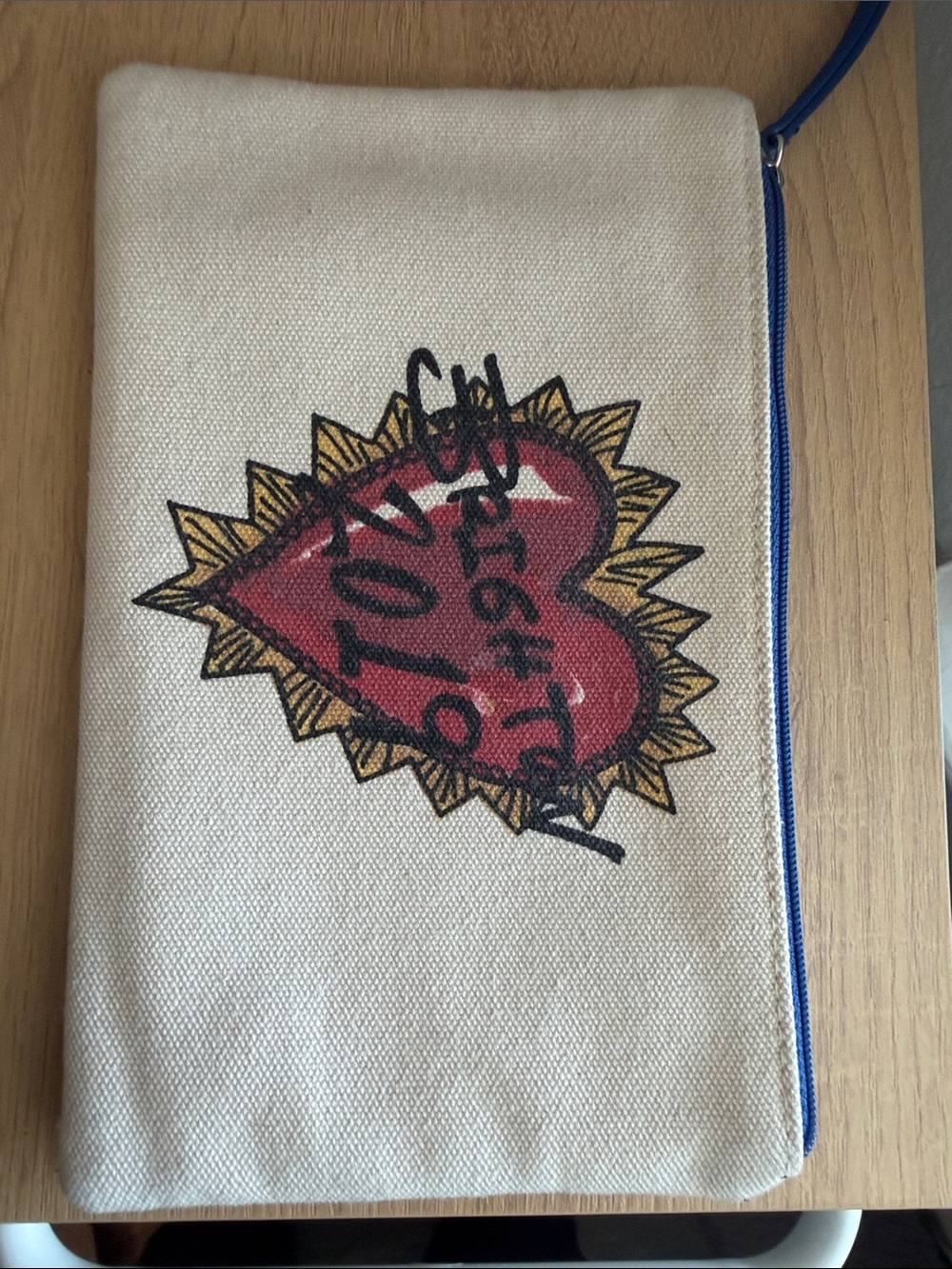 Brighton Cream Canvas Zip Pouch “love of art” 2019